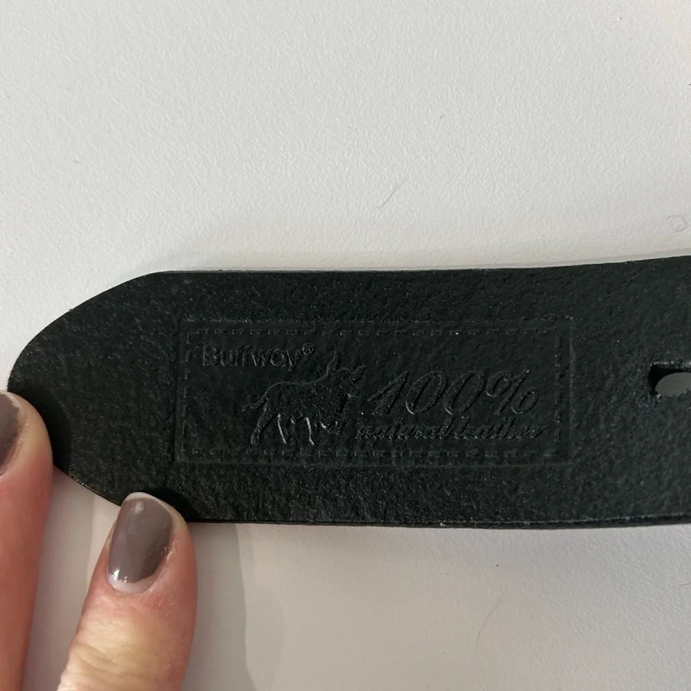 BUFFWAY SADDLE BLACK GENUINE LEATHER 1.5